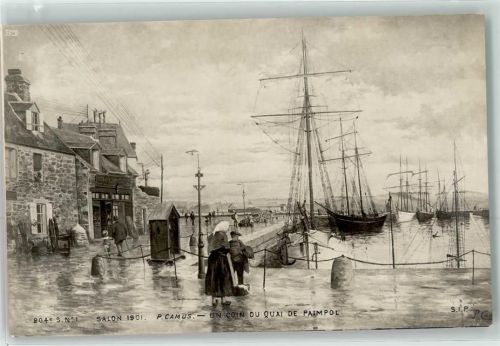 Hafen Segelschiffe sign.P.Camus Salon 1901 Serie 204 Nr.1