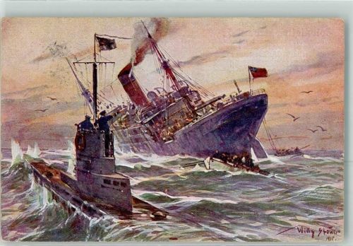 1915 Englischer Handelsdampfer Deutsches Unterseeboot Kolonialkriegerdank