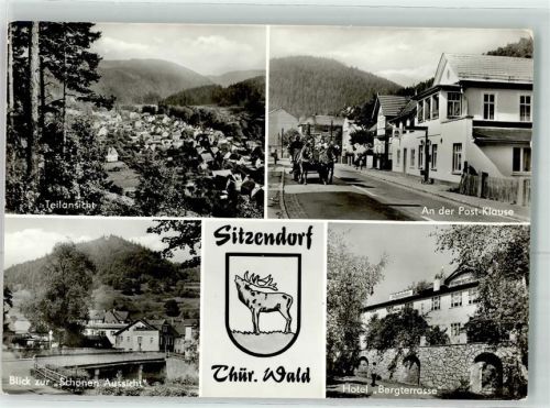 Sitzendorf Post-Klause Pferdefuhrwerk Hotel Bergterrasse