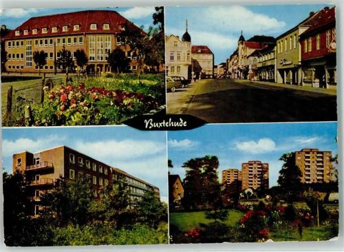 Buxtehude Volksschule Krankenhaus Hochhäuser Auto Blumen Geschäfte