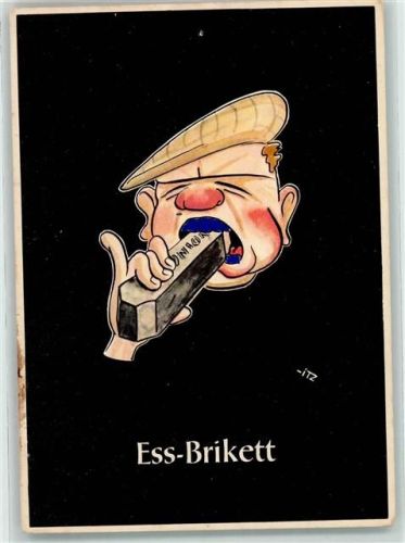 Nr. 15 Ess-Brikett aus lustige Gezähekiste sign. H. Moritz - 48 bergmännische Begriffe