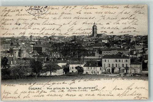 Cognac 1907 Vue prise de la Gare St. Jacques Kirche