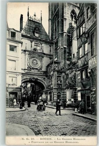 Rouen 1906 Fontaine de la Grosse Horloge Kinderwagen