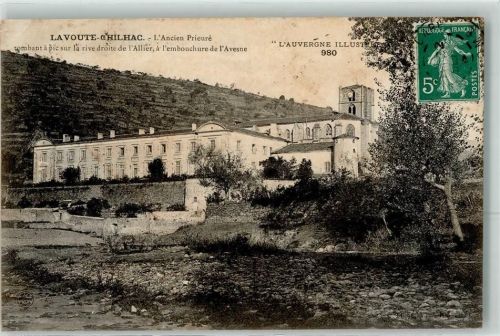Lavoute-Chilhac 1908 l`Ancien Prieure tombant a pic sur la rive droite de Allier a l`embouchure de l`Avesne