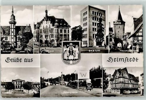 Helmstedt Juleum Rathaus B.K.B.Turm Hausmannsturm Bahnhof Zonengrenze Lindenplatz