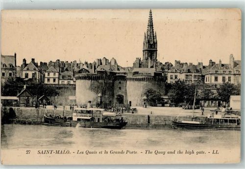 Saint-Malo der Kai und das große Tor Dampfer