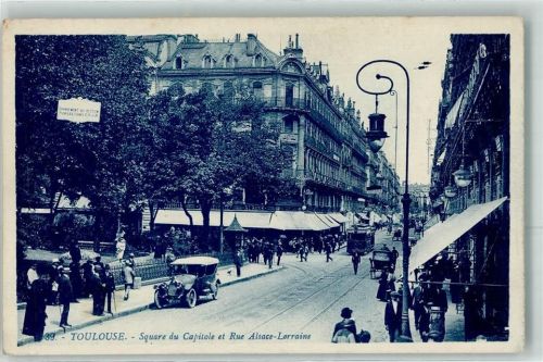 Toulouse Square du Capitole et Rue Alsace-Loraine Tram Auto Kutsche