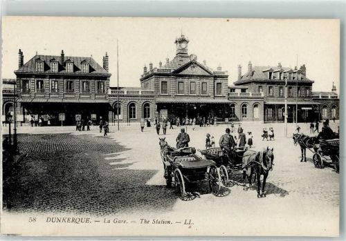 Dunkerque La Gare The Station Bahnhof Kutsche
