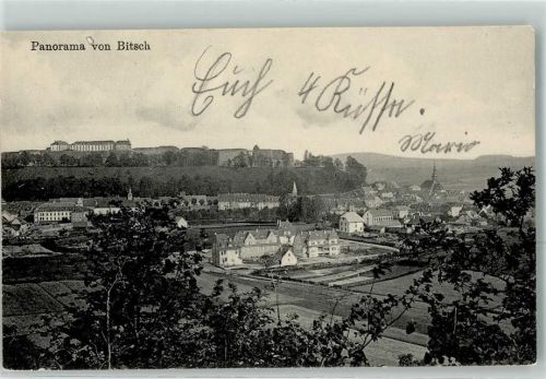 Bitche 1913 Panorama von Bitsch Kirche Festung