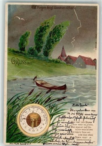 1903 Barometer Gewitter Auf Regen folgt Sonnenschein
