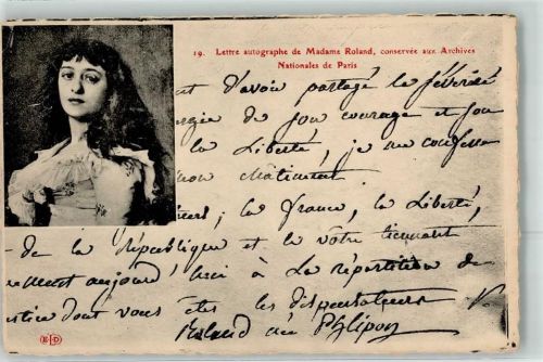 Paris Brief von Madame Roland Nationalarchiv ELD Nr.19