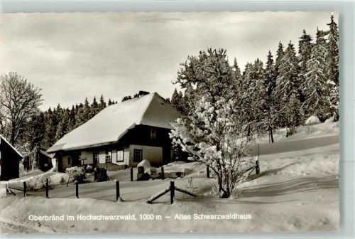 79871 W7821 Oberbränd Foto AK Altes Schwarzwaldhaus im Winter