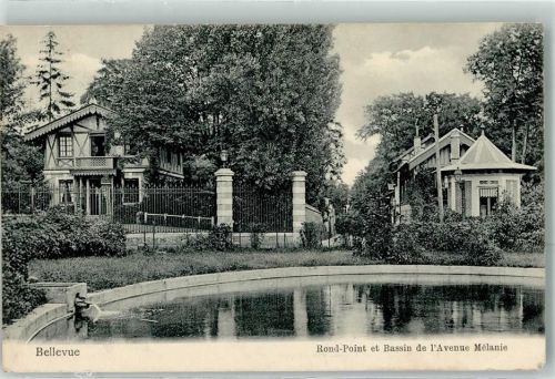 Meudon 1905 Bellevue Rond-Point et Bassin de l`Avenue Melanie