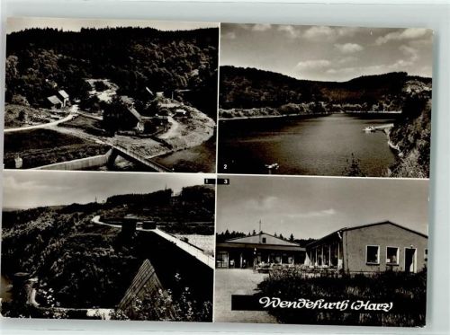 Wendefurth 1971 Rappbodetalsperre Staumauer Bootsanlegestelle Harztourist Cafe Almsfeld