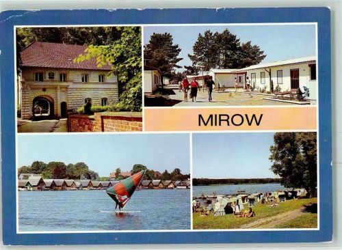 17252 O2083 Mirow , Meckl - Torhaus OT Granzow Bootshäuser Windsurfer