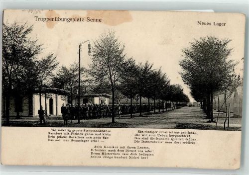 Sennelager 1914 Truppenübungsplatz Senne Neues Lager Uniform Humoristisches Gedicht