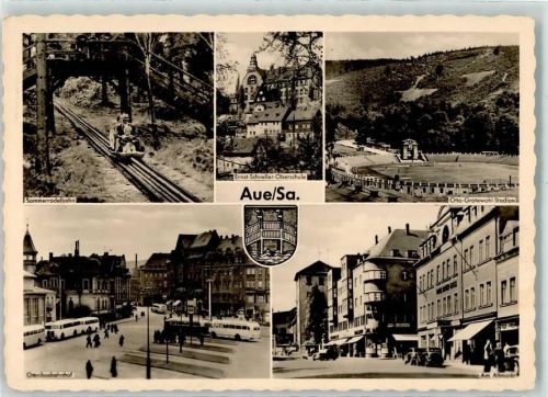 Aue Sommerrodelbahn Ernst Schneller Oberschule Otto Grotewohl Stadion Omnibusbahnhof
