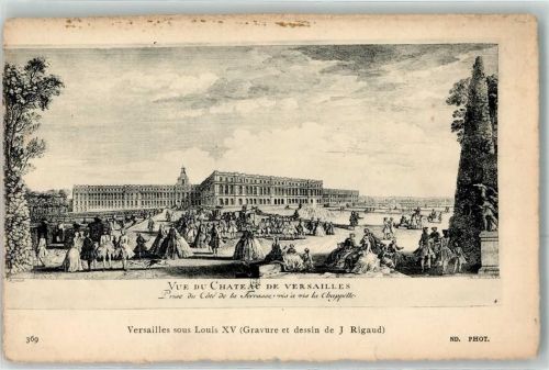 Versailles Blick auf Schloss Versailles Gravur et dessin J. Rigaud