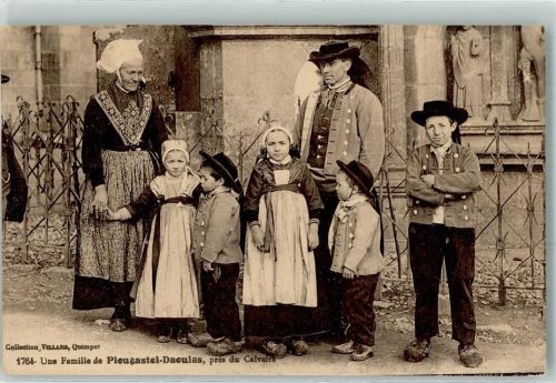 Plougastel-Daoulas Un Familie Mann Frau Kinder Tracht