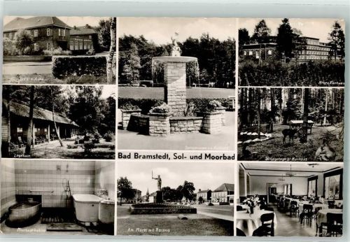Bad Bramstedt Am Markt mit Roland Neues Krankenhaus Wildgehege Springbrunnen Oldtimer