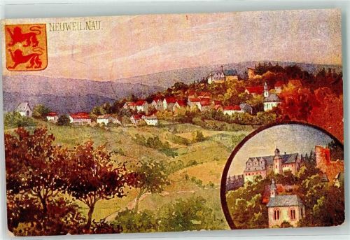 Neuweilnau 1908 Burg Neuweilnau Künstler-Serie Die Burgen des Taunus sign. G.Rothgeb