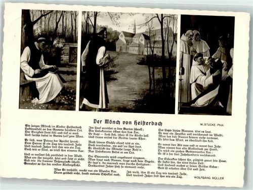 Heisterbach Mönch von Heiterbach sign. W. Stucke Gedicht W. Müller