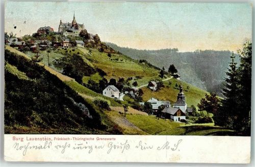 Lauenstein 1905 Burg Fränkisch Thüringsche Grenzwarte Kirche
