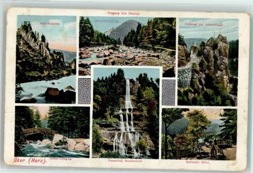 Oker 1914 Adlerklippen Wasserfall Okertal