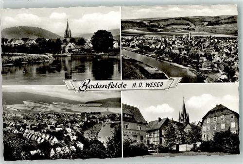 Bodenfelde mt Christuskirche und Kreissparkasse