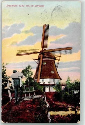 Worpswede 1909 Windmühle mit Müller
