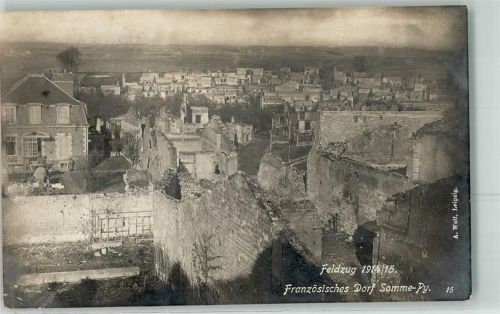 Sommepy-Tahure Feldzug 1914/15 Ruinen M. B. Ldw. Inf. Rgt. No.1