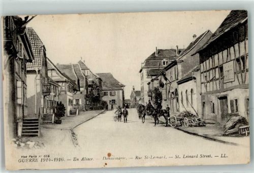Dannemarie 1916 en Alsace Rue St. Leonard Fahrrad