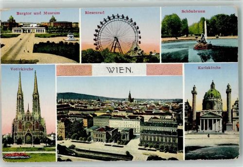 Wien Burgtor Museum Riesenrad Schönbrunn Votivkirche Karlskirche