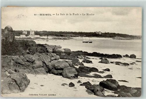 Fouesnant 1908 Beg Meil la Baie de la Foret le Menhir