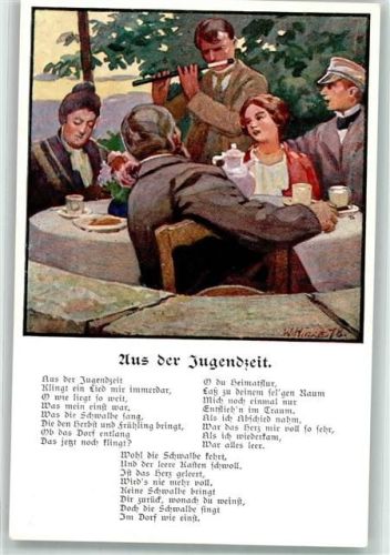 Gedicht aus der Jugendzeit Studentika sign. W. Hinze Nr. 506 Wanderer Verlag