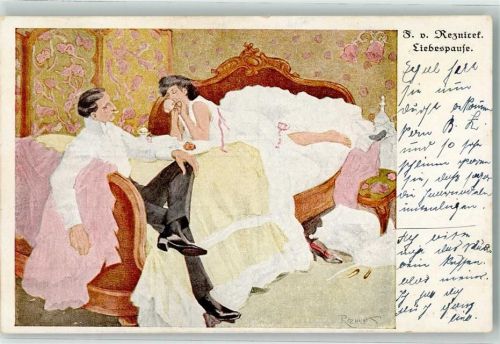 1902 Paar Frau Liebespause ASCO NR.1051
