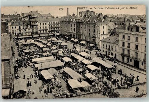 Dieppe 1908 Nationalplatz und Markttag Marktszene
