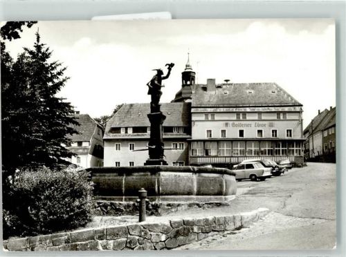 Lauenstein Mark Falknerbrunnen Gasthaus Goldener Löwe Auto