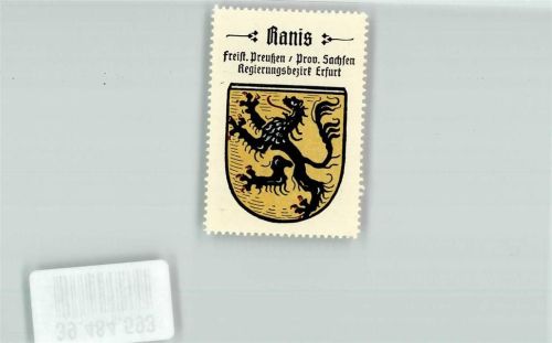 Ranis Wappen Freist. Preußen Prov. Sachsen Regierungsbezirk Erfurt