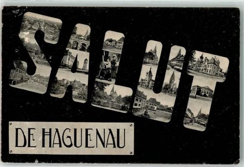 Haguenau Foto AK Tracht Kirche Salut