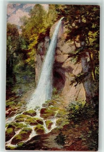 Urach Uracher Wasserfall Künstlerkarte