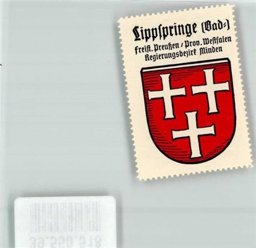 Bad Lippspringe Freist. Preußen Prov. Westfalen Regierungsbezirk Minden Wappen