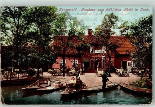 Lehde 1907 Gasthaus zum fröhlichen Hecht Tretboote