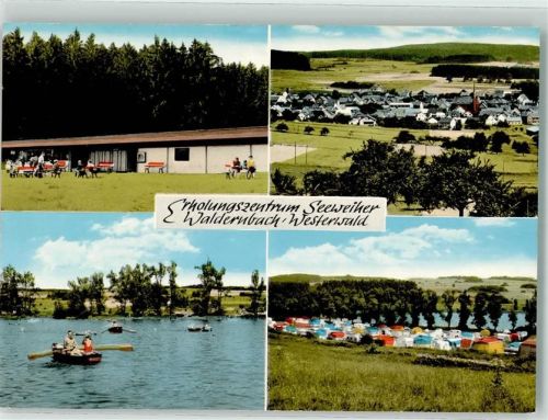 Waldernbach Erholungszentrum Seeweiher Kirche See Ruderboot Campingplatz Westerwald