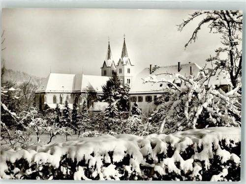 Murrhardt Winter Stadtkirche Pfarrhaus und Hexenturm