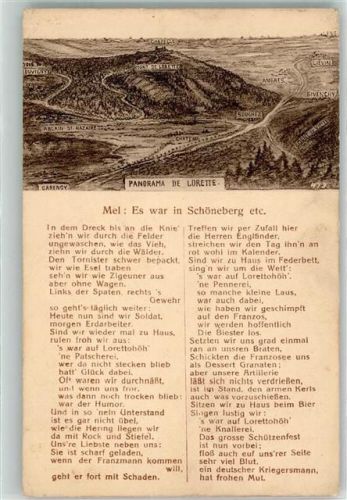 Lorette 1916 Feldpost WK I Vogelschau
