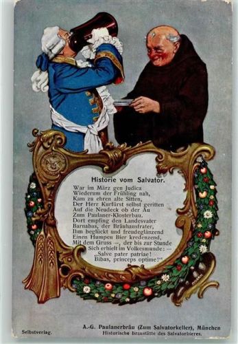 München Historie vom Salvator Bierkrug Mönch