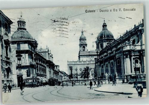 Catania 1924 Straßenbahn Duomo via V.Emanuele