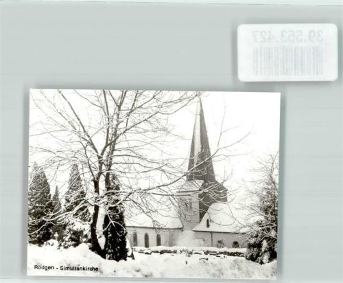 Rödgen Simultankirche Winter Schnee Ort handschriftlich