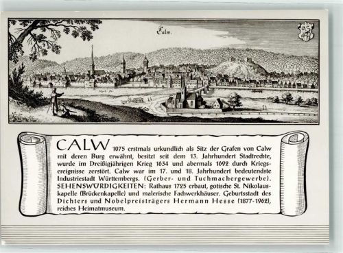 Calw nach Kupferstich auf AK